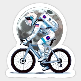 cycling to the moon Sticker